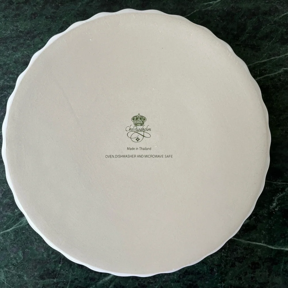 Christineholm Quiche Baking Dish White With Pink Roses. New In Box.